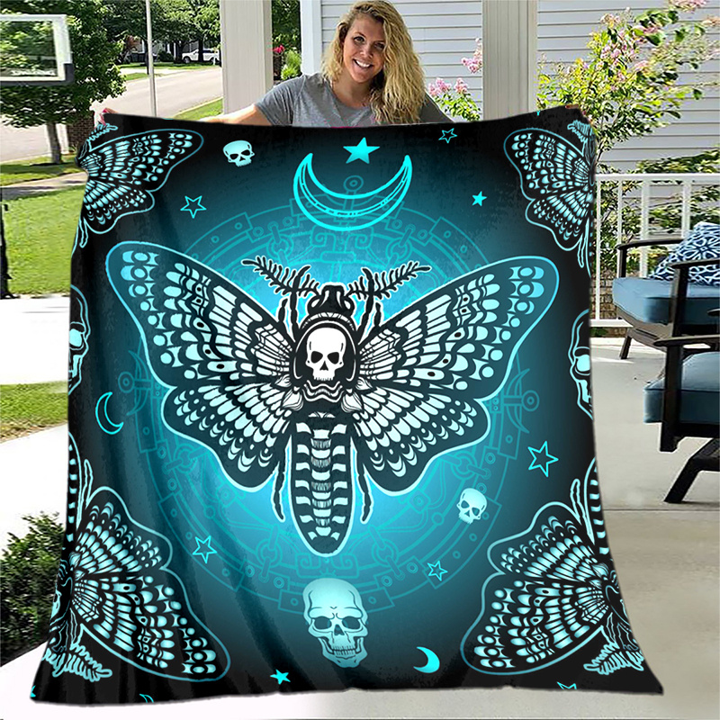 Cozy Death Moth Blanket Lightweight Flannel Throw Sofa Bed - Temu