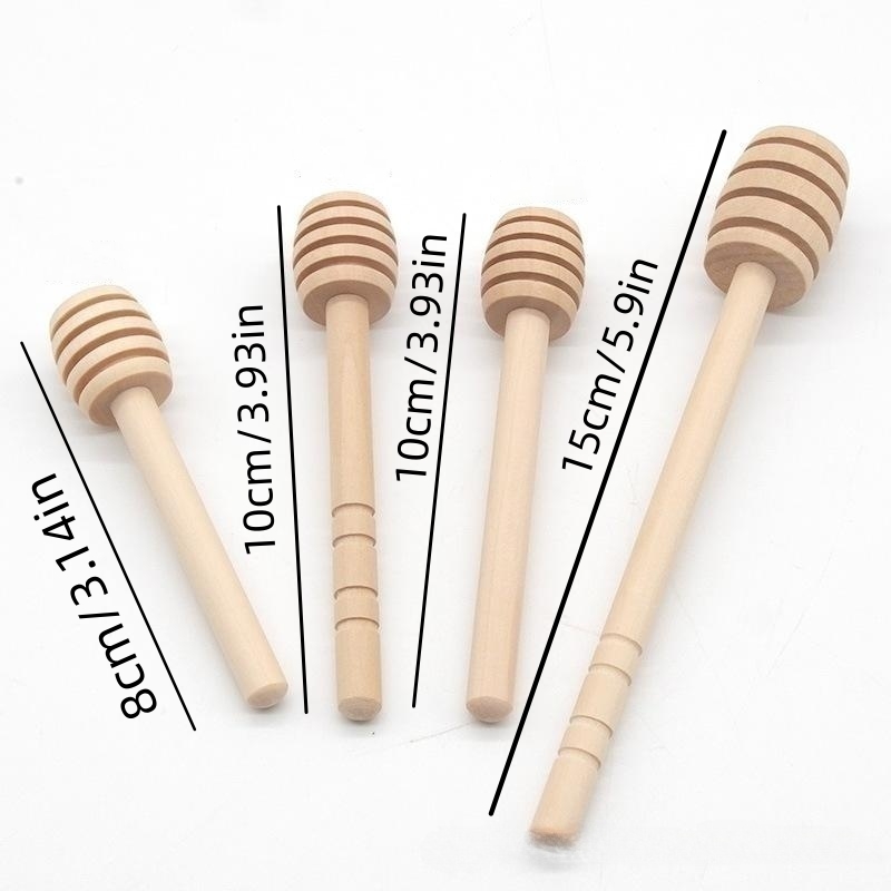 Wooden Honey Dipper Stirrer Stick for Coffee Blender Frother
