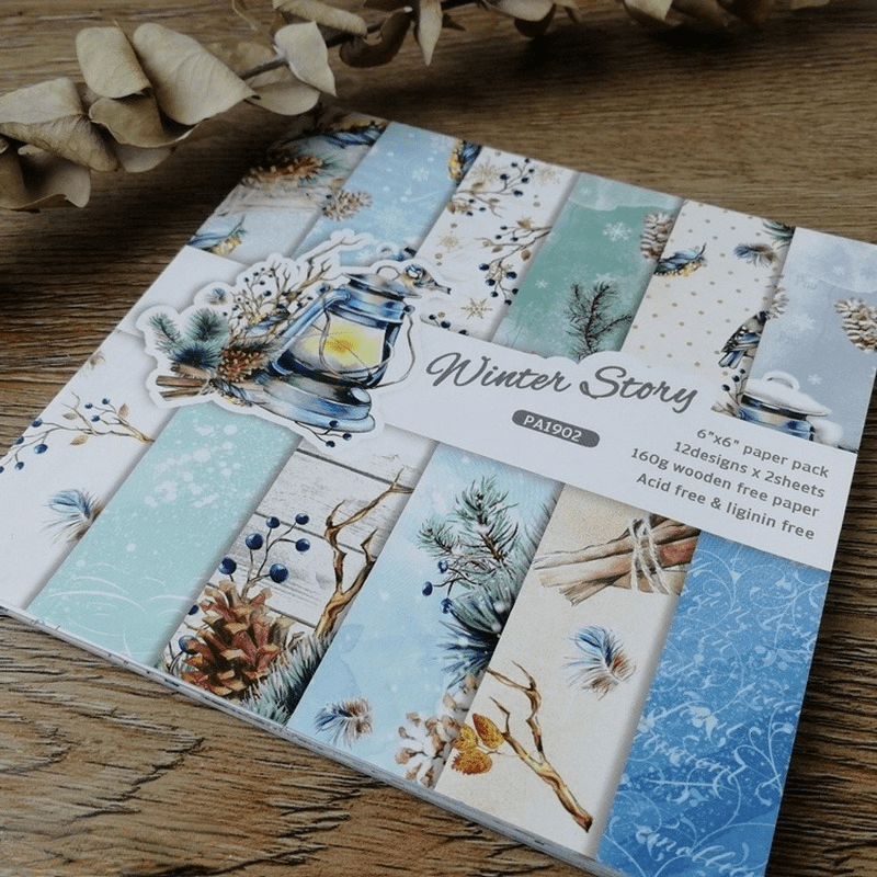 

24sheets Winter Story Patterned Paper Scrapbooking Paper Pack Handmade Craft Paper Craft Background Pad Single-side Printed For Scrapbooking Junk Journal