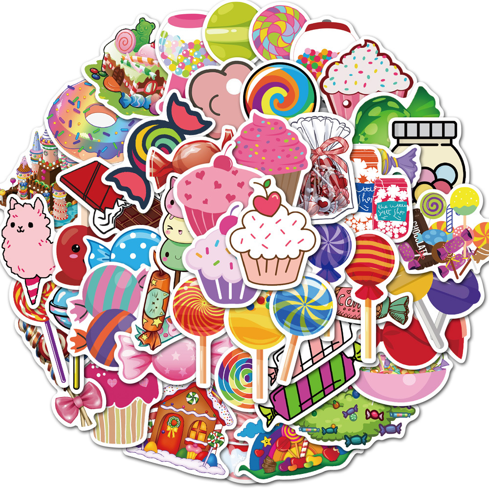 Cartoon Snacks Candy Stickers For Laptop Bumper Water - Temu