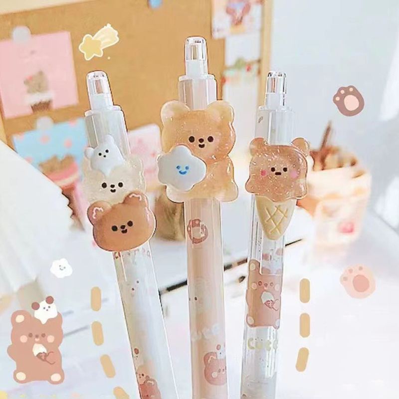 Cute Bear Mechanical Pencil Cartoon Automatic Pencil Kawaii - Temu