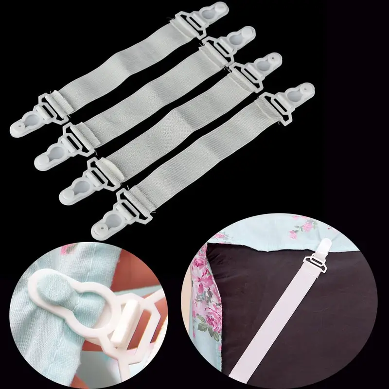 White Fasteners Elastic Mattress Cover Blankets Bed Sheet Grippers