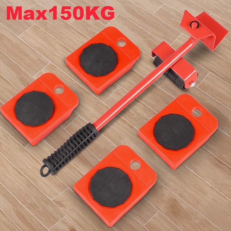 Heavy Furniture Moving Kit Easy Mover Appliance Roller Lifter Moving System with 4 Wheel Sliders Lifter Kit for Moving Sofa Cabinet Table 180 Degree