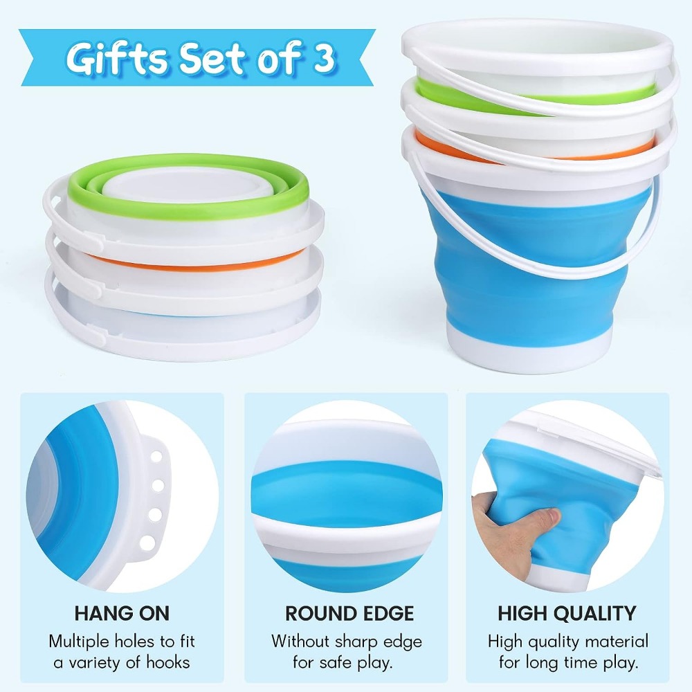 Foldable Bucket Foldable Pail Bucket Sand Buckets Silicone - Temu