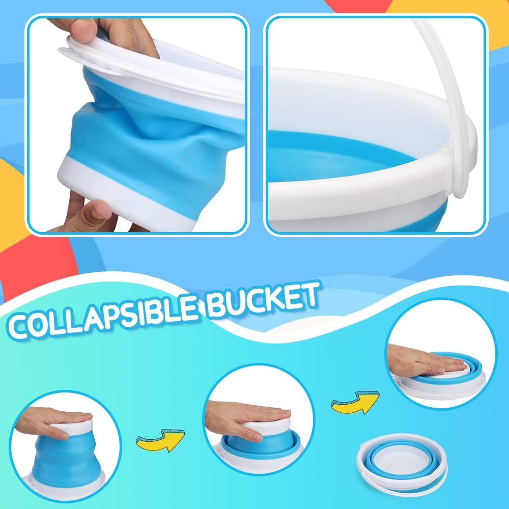 Buckets Portable Folding Mop Bucket Double Handle Silicone