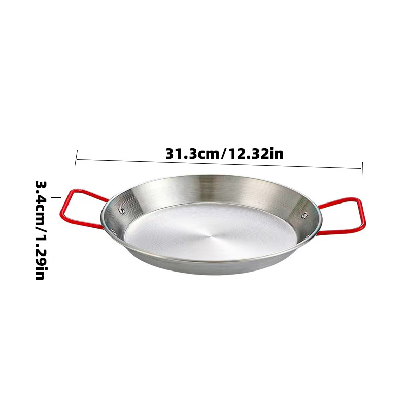 Paella Pan Stainless Steel Frying Pan Seafood Rice - Temu