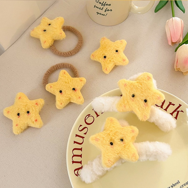 Plush Star Hair Clip Hair Bands Autumn Winter Hair Temu Australia