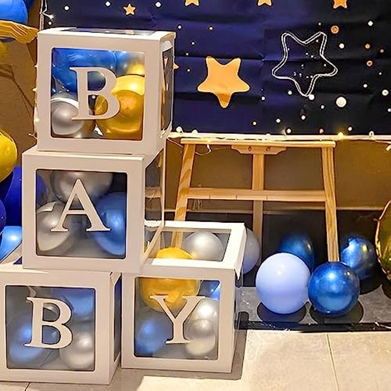Set Cajas Bebés Letras Decoraciones Transparentes Baby - Temu Chile