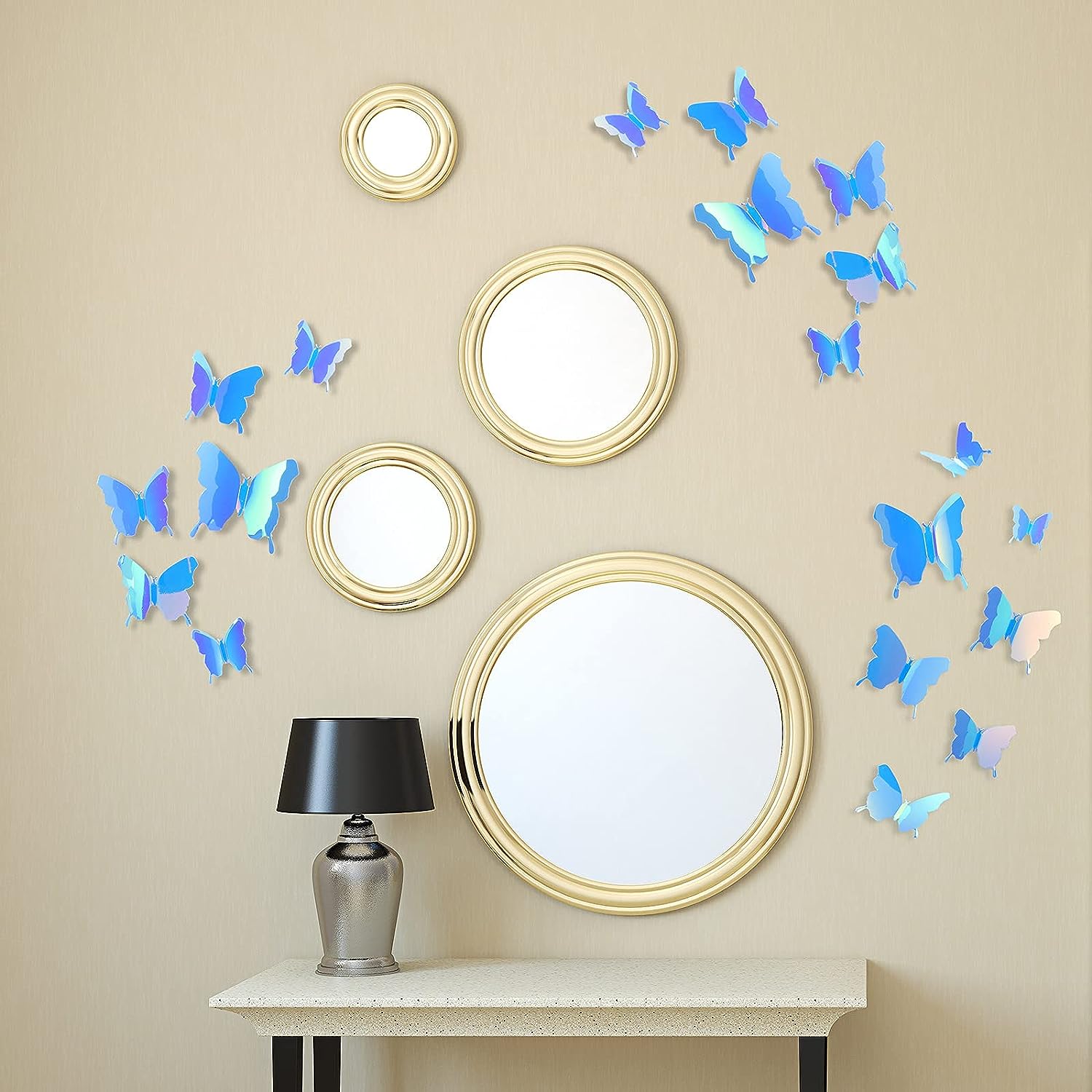 3d Butterfly Mirror Mural Stickers For Home And Room - Temu