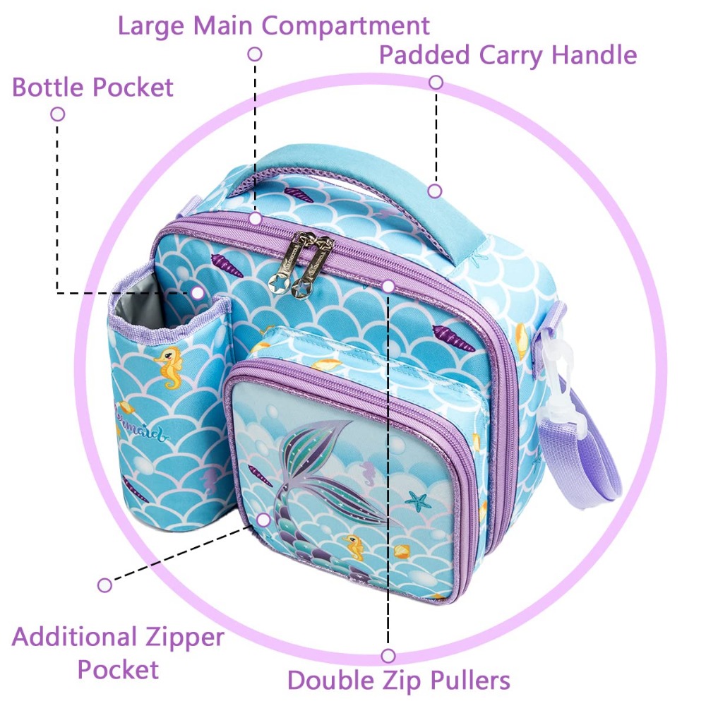 Kids Insulated Lunch Bag for Girls and Boys, Bento Box, Toddler