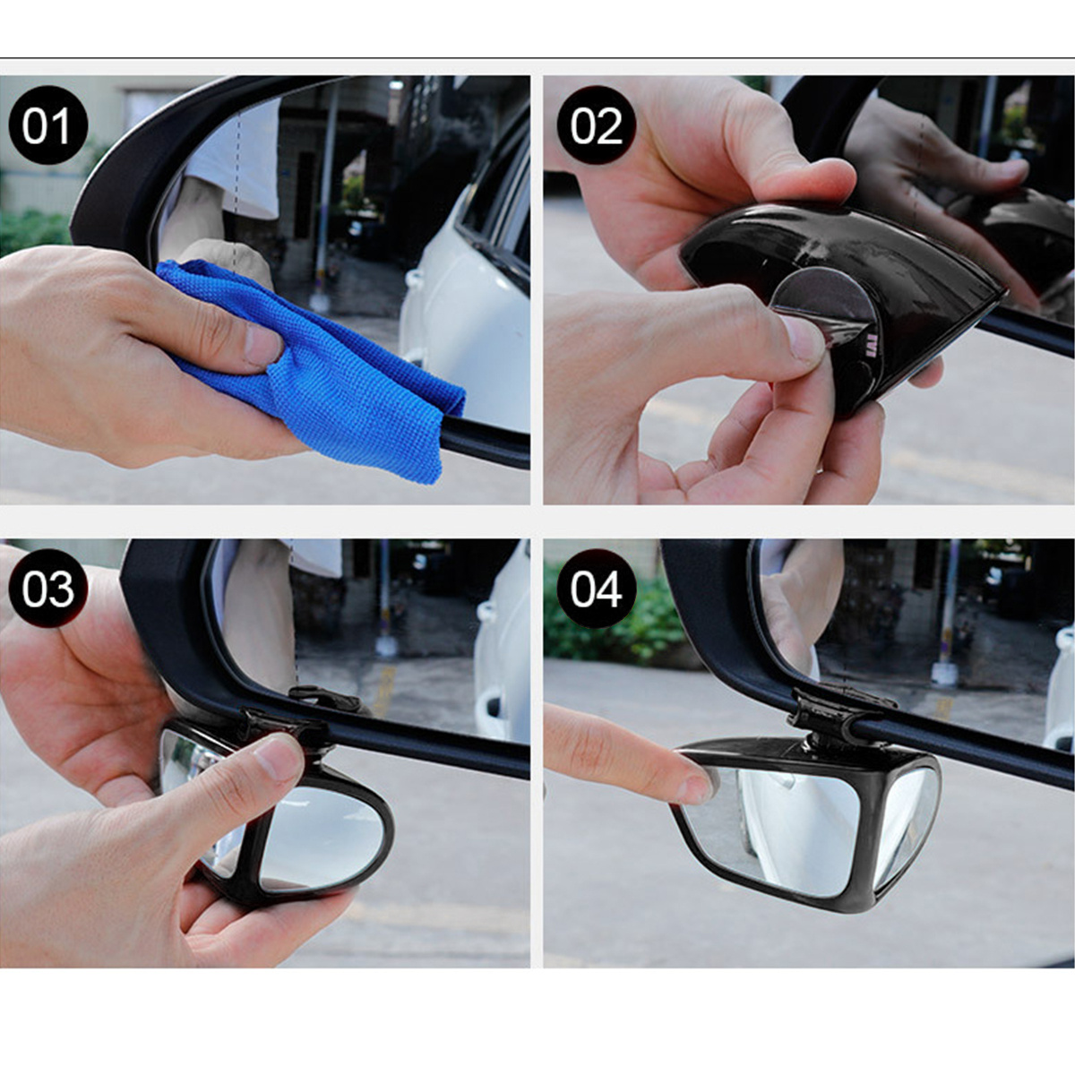 2pcs Car Blind Spot Convex Mirror Rear View Reversing Parking