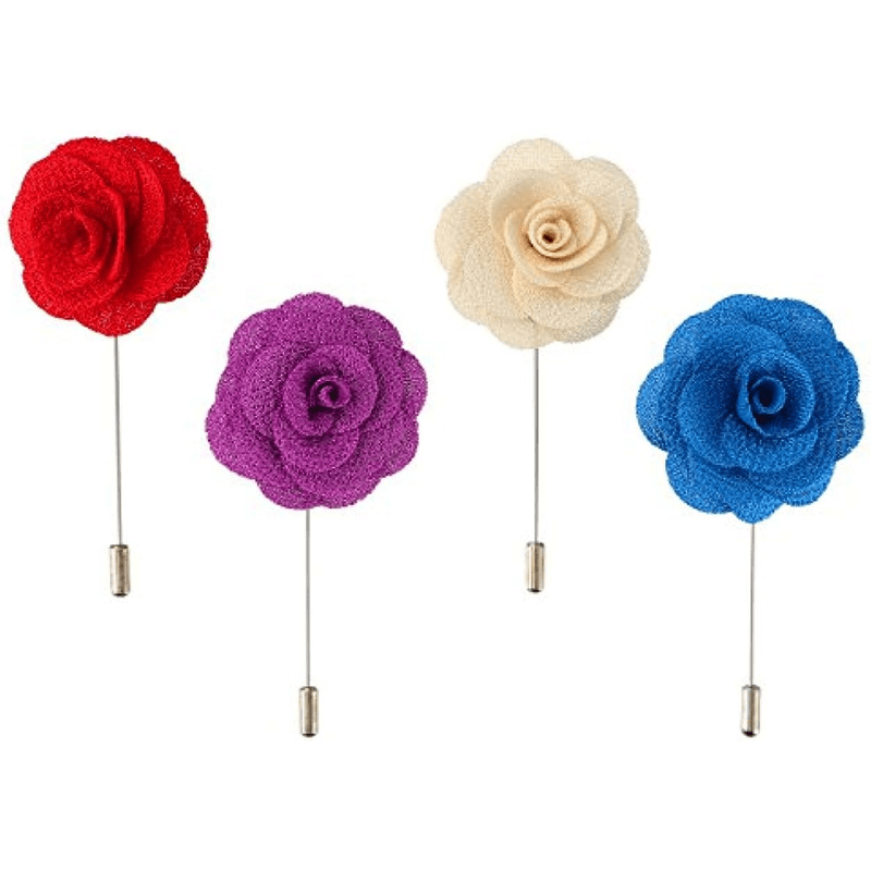 15 Colors Men's Lapel Pin Suit Handmade Camellia Flower - Temu