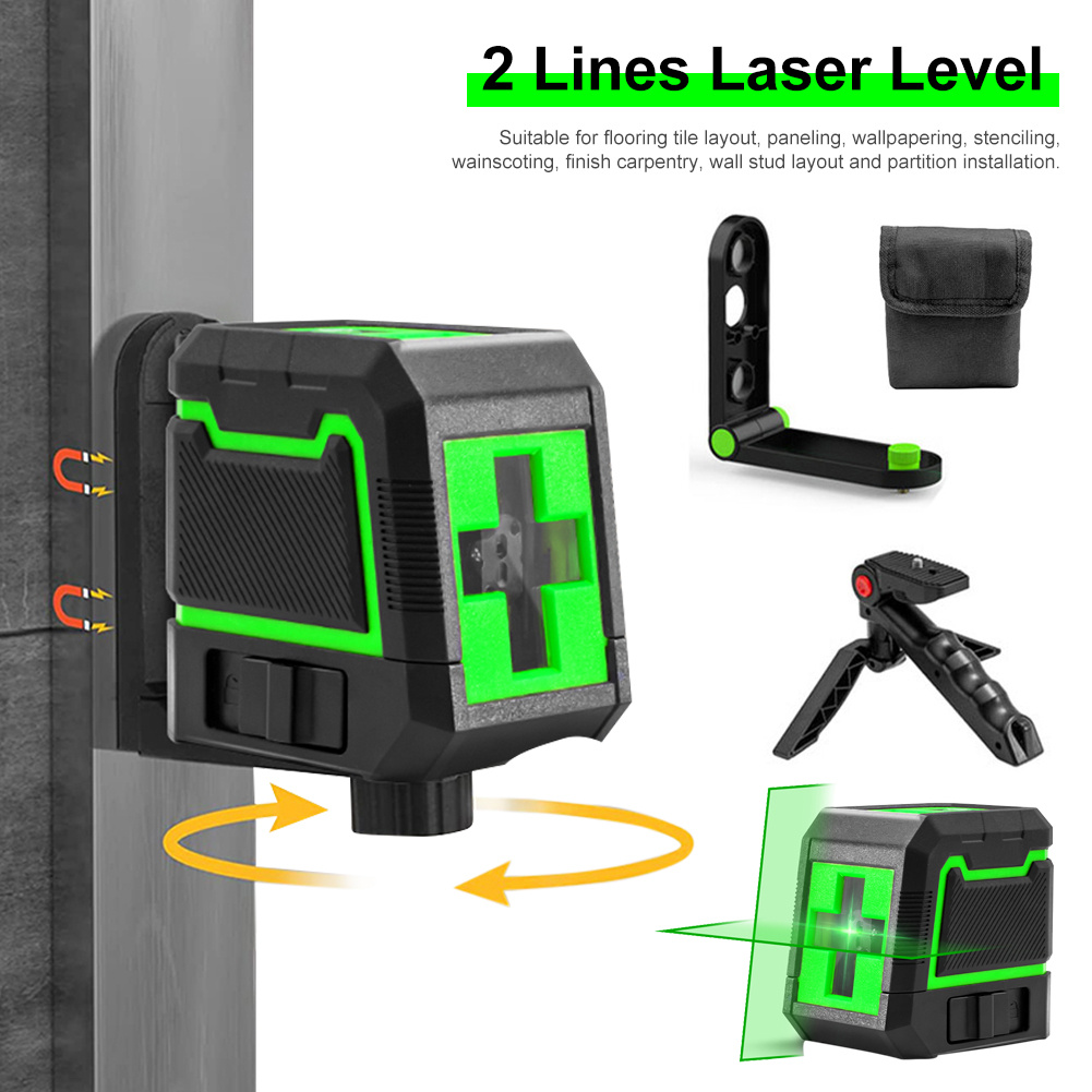 4D Self-Leveling Laser Level 4x360 Green Beam Cross Line Laser Four-Plane  Leveling and Alignment Line Laser Level -360° Vertical and Horizontal Line