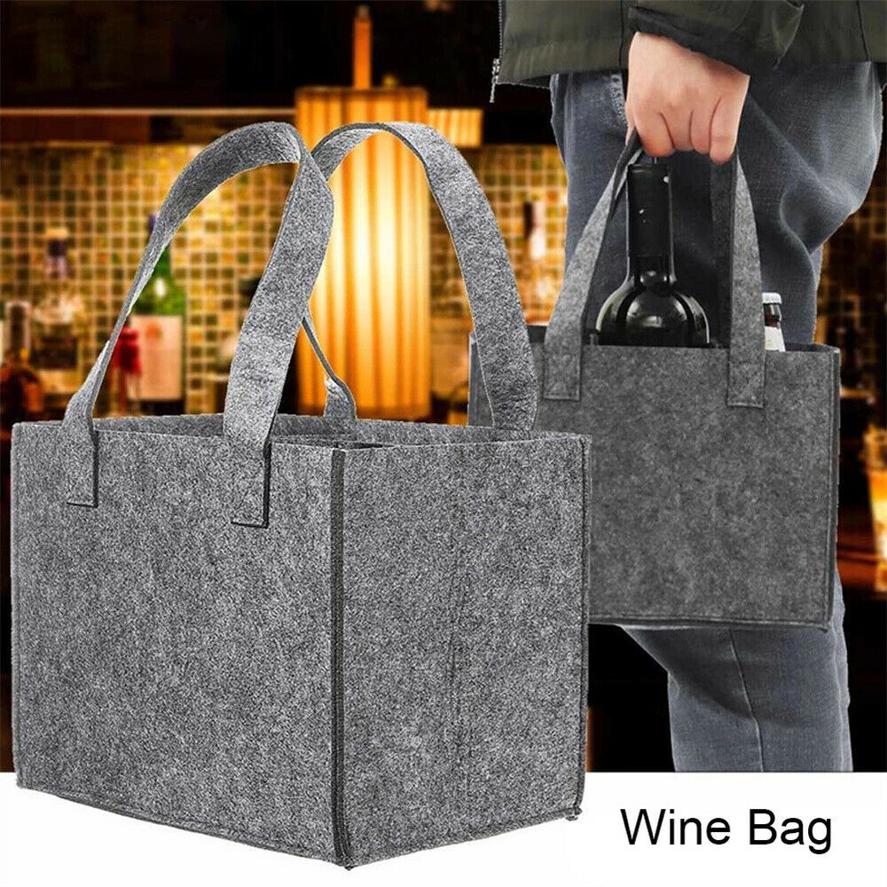 Borsa Porta Bottiglie Vino Acqua in Feltro, Borsa Bottiglie