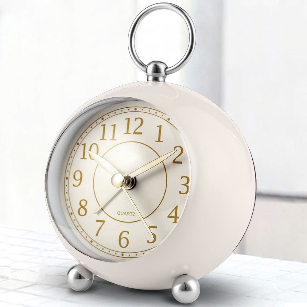 1pc, Reloj Mesa Retro Luminoso - Reloj Alarma Analógico Silencioso  Decoración Hogar, Descuentos