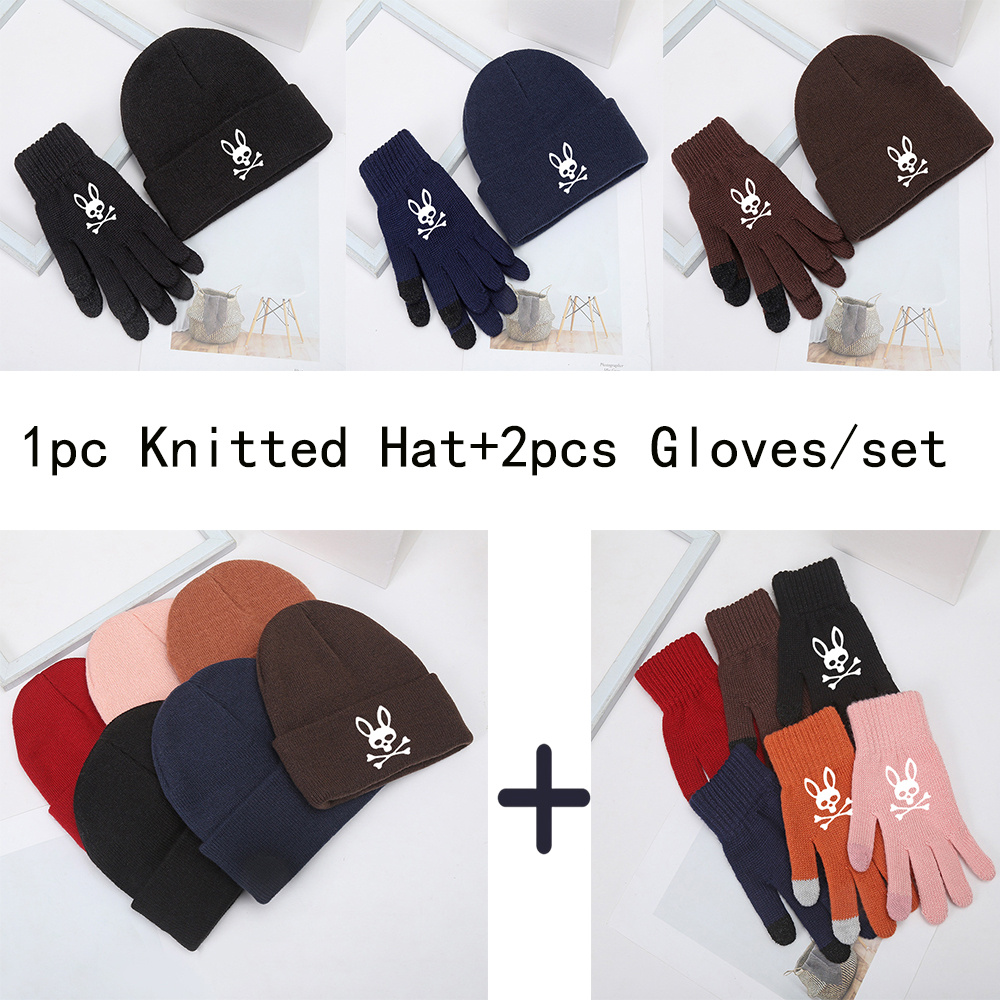 Knitted Hat, Gloves And Scarf Set, Outdoor Cold Protection, Diamond-shaped  Woolen Hat - Temu