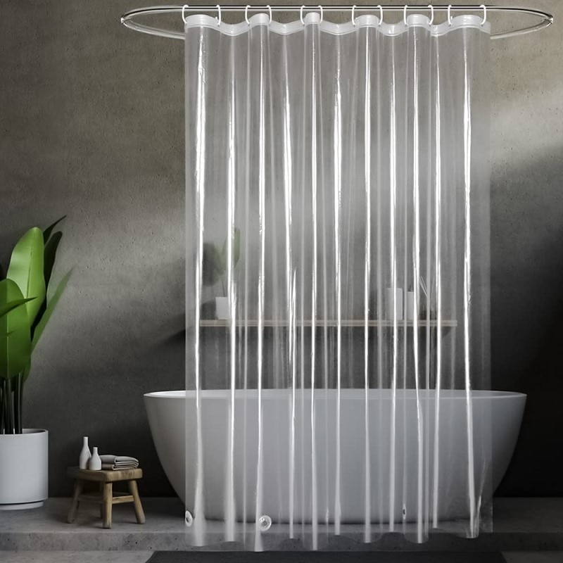 Cortina de ducha transparente, visillo de plástico impermeable con ganchos,  decoración moderna para el hogar, Partición