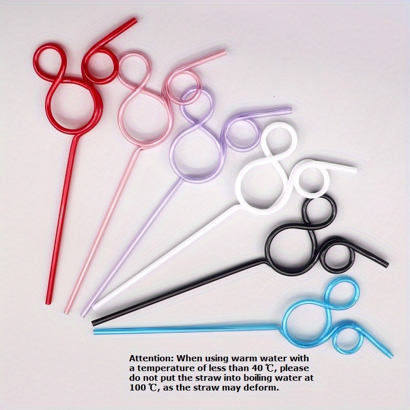Creative Cartoon Mouse Shape Cute Straws Colorful Reusable - Temu