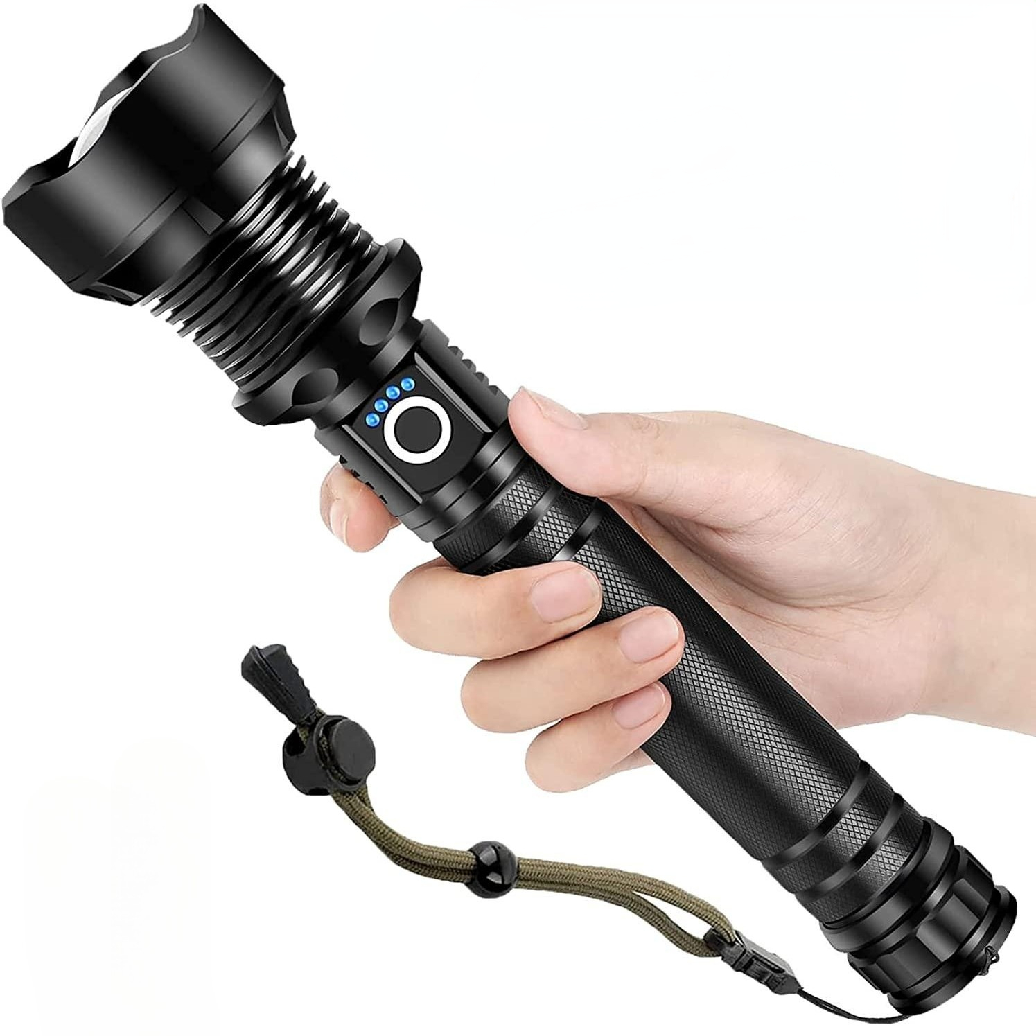 1pc Tactical Flashlight With Zoomable Lens Waterproof Rechargeable Led  Headlight For Outdoor Emergencies Patrol Camping Fishing And Hunting, Don't Miss These Great Deals