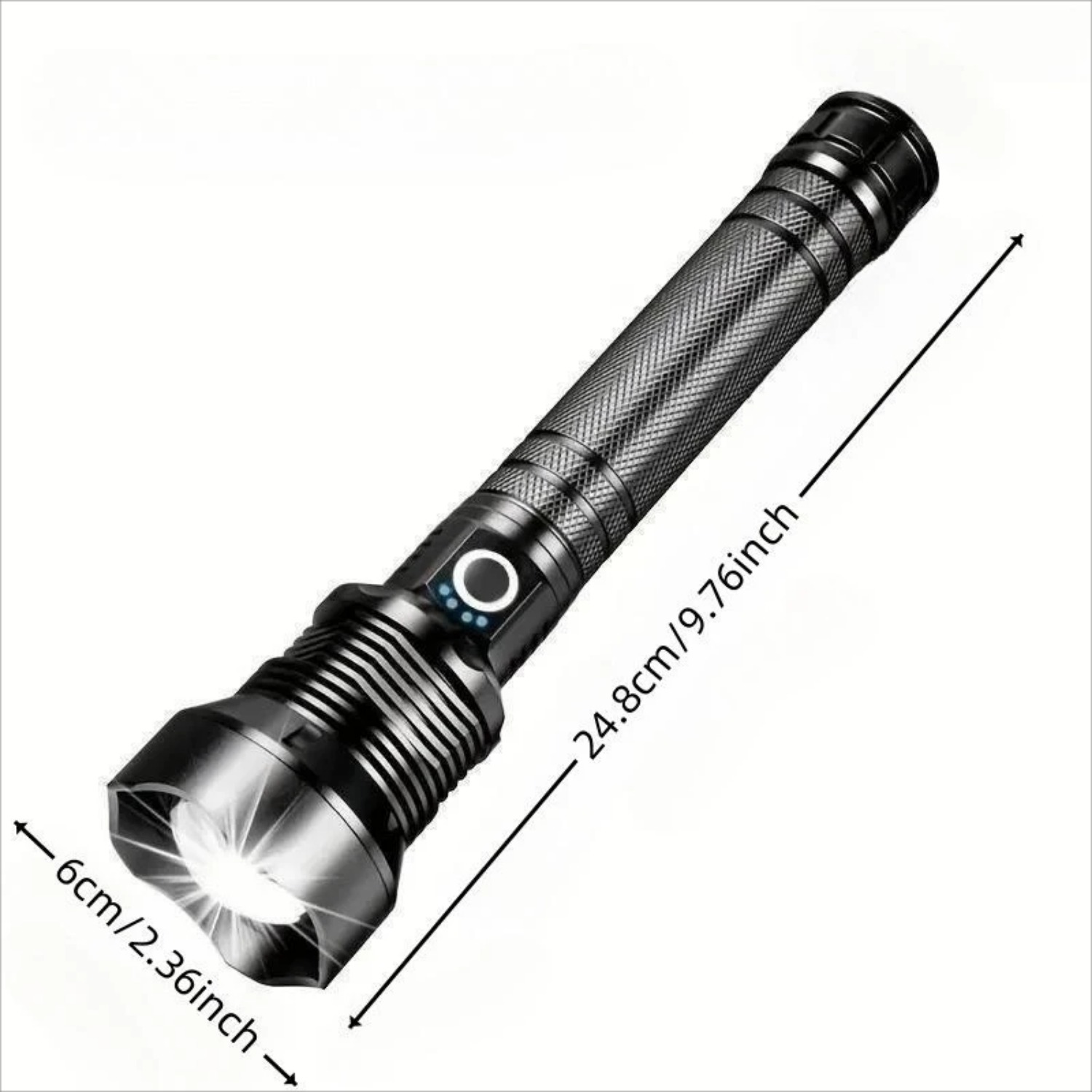 1pc Tactical Flashlight With Zoomable Lens Waterproof Rechargeable