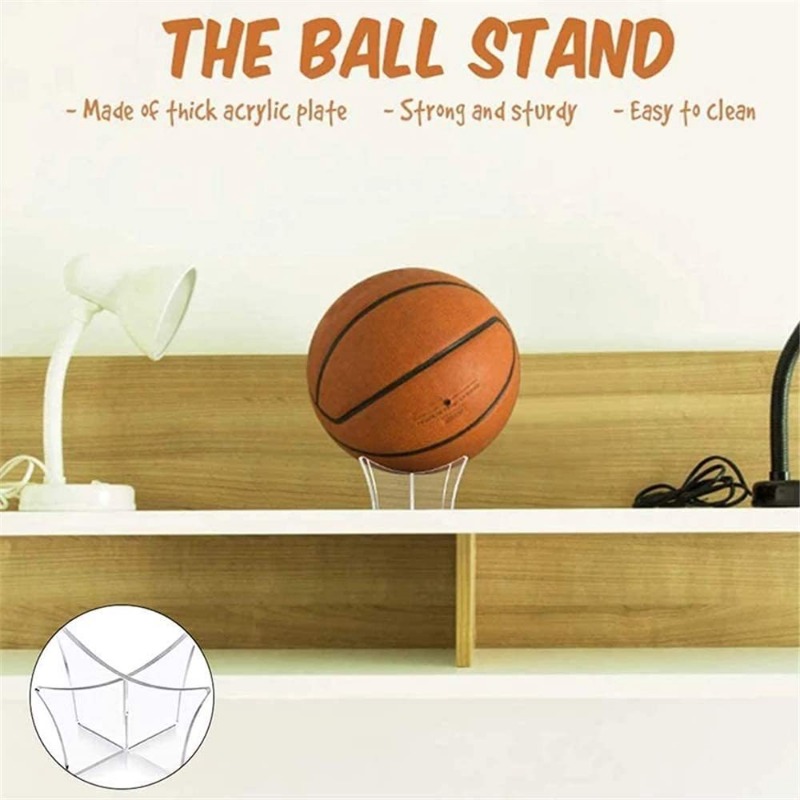 Ball Stand Basketball Football Soccer Rugby Plastic Display Holder