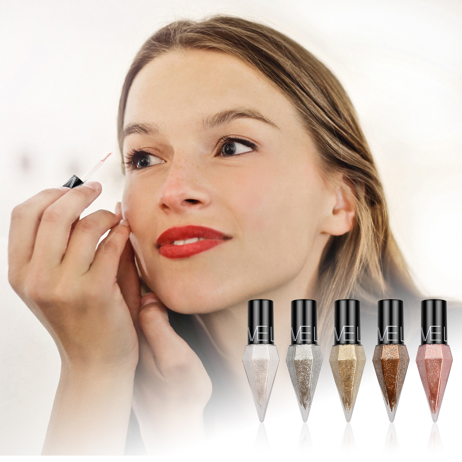 5 Glitter Eyeliner Liquid Set Sparkling Waterproof Metallic Shimmer