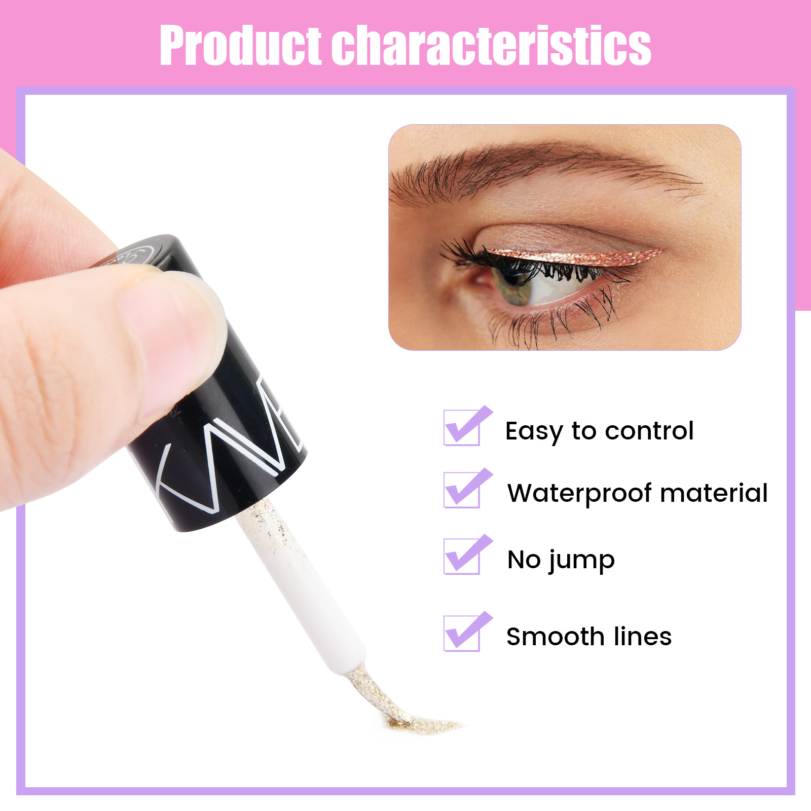 5 Glitter Eyeliner Liquid Set Sparkling Waterproof Metallic Shimmer