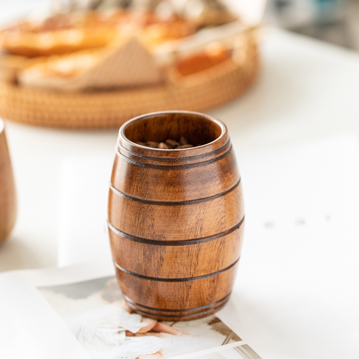 Wood Cup, Wooden Cup Wooden Tea Set Cup Handmade Natural Solid