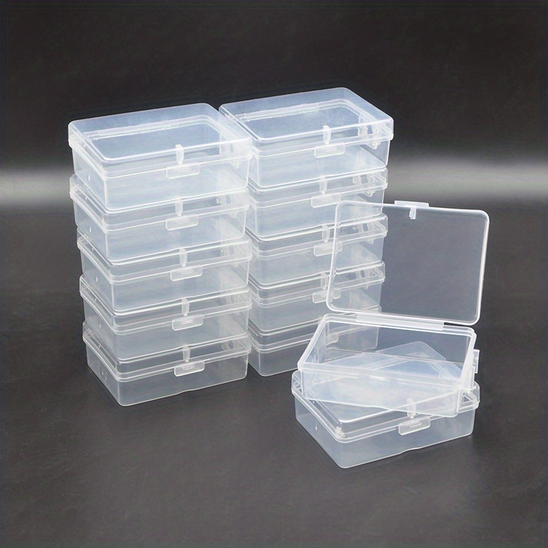 5/10pcs Small Transparent Storage Box With Hinged Lids, Sticker Accessories  Storage Box, Empty Mini Clear Plastic Organizer, Multifunctional Portable
