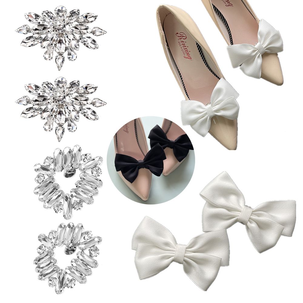 2Pcs Charm Buckle Rhinestone Shoe Clip Shiny Decorative Clips Shoe Decor  Lady Rhinestone Shoe Clips Wedding