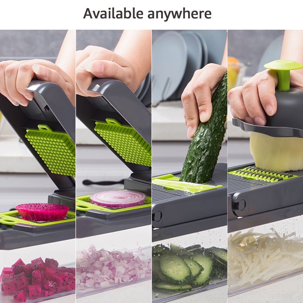 14 In 1 Vegetable Chopper And Slicer Set, Multifunctional Mandoline Slicer  With Container, Kitchen And Restaurant Use