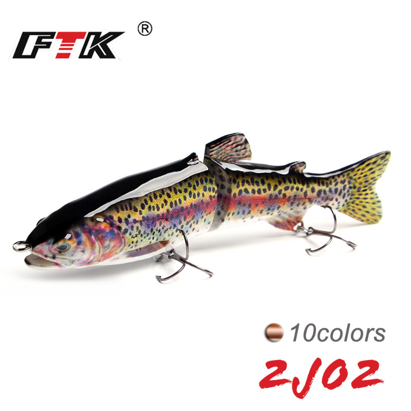 1pc 2-Sections Large Bionic Fishing Lure, 18.5cm/7.28in Artificial Wobbler  Hard Bait With Treble Hook, Fishing Tackle Accessories, Random Color