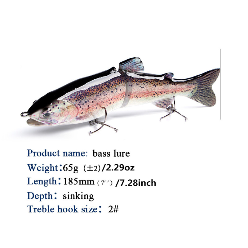 Large Bionic Fishing Lure 18.7in Artificial Wobbler with Treble Hook