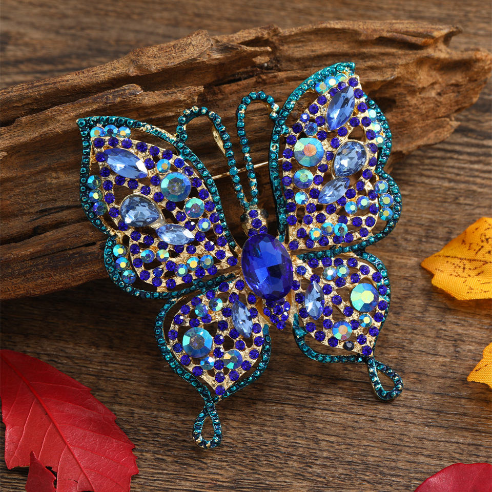 Classic Exquisite Crystal Butterfly Brooches For Men - Temu