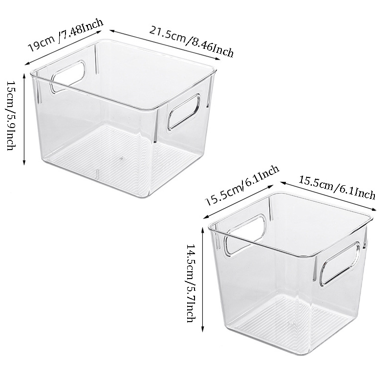 Stackable Refrigerator Bin with Handle - 8 x 15 Inch