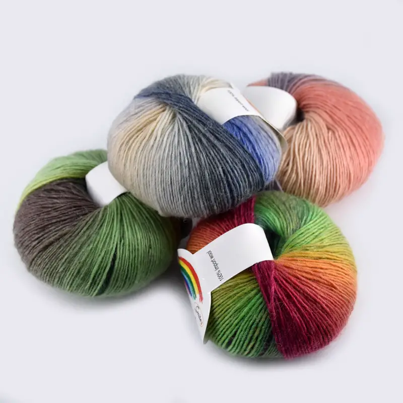 1pc Diy Gradient Multi Color Yarn For Knitting Crocheting High Quality  Sweater And Scarf 100 Wool Rainbow Soft Yarn Hand Knitting 50g 180m Pc -  Arts, Crafts & Sewing - Temu