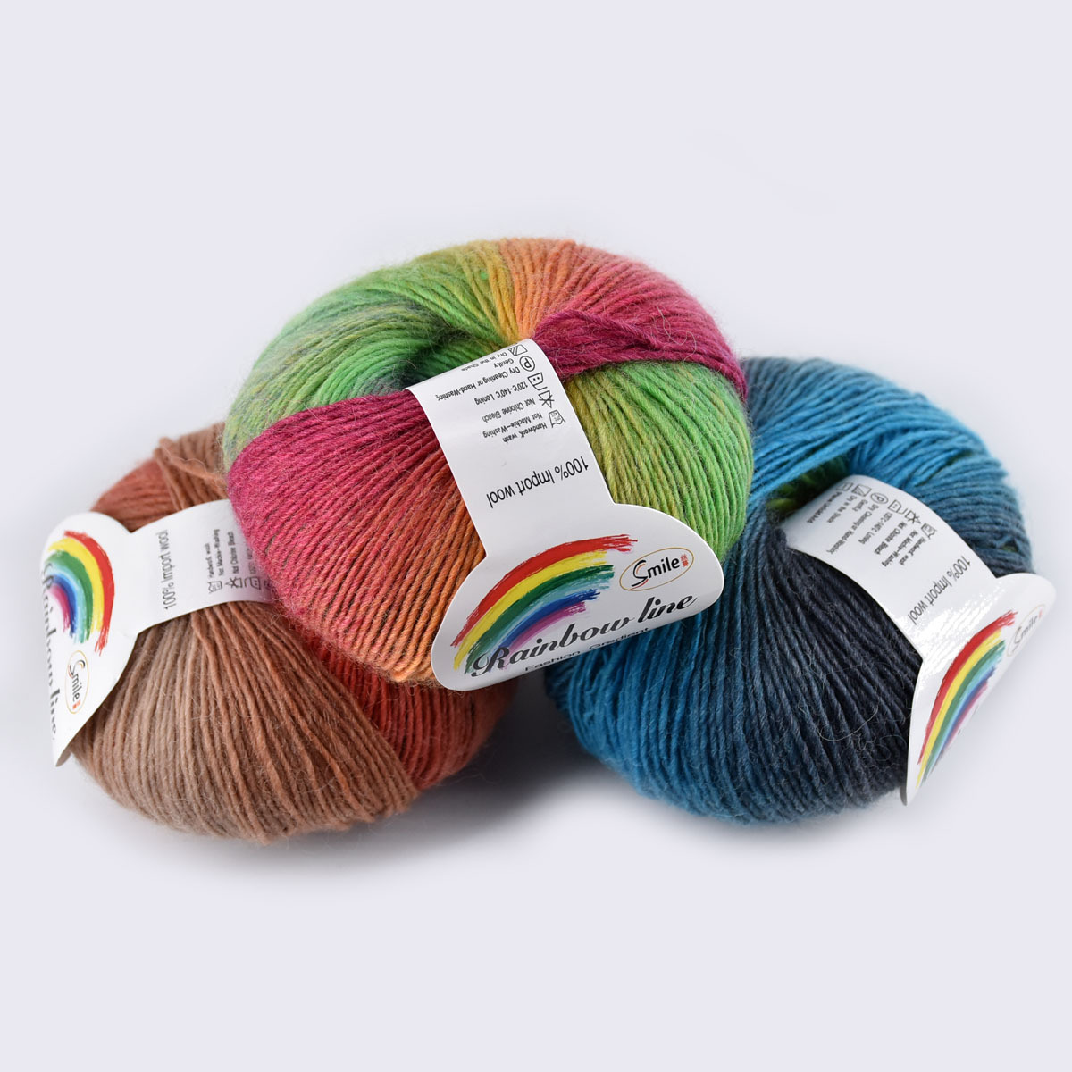 Soft Knitting Yarn Skeins Wool Rainbow Craft Yarn Multicolor Yarn
