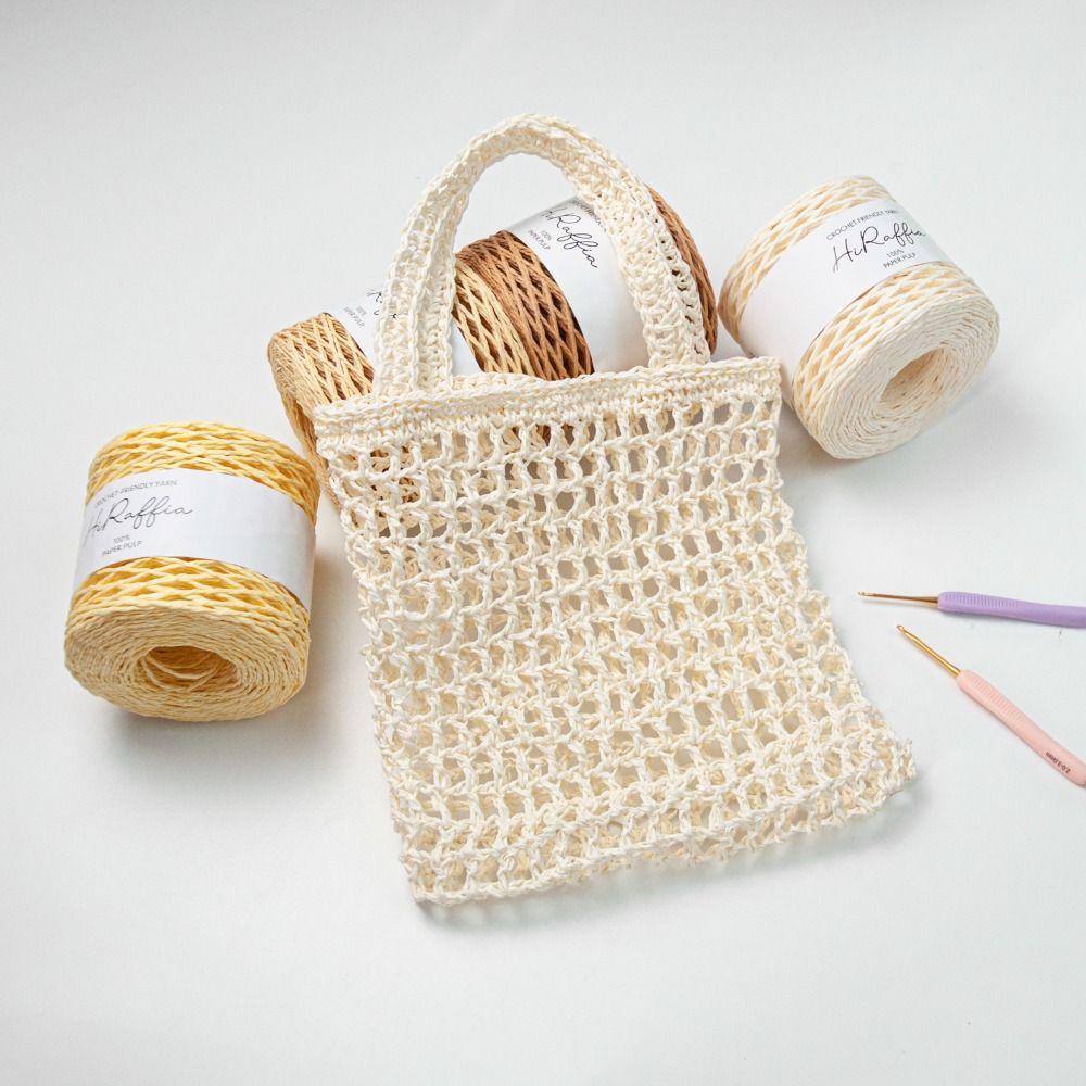 190g Natural Straw Raffia Yarn Beige Raffia Twine String DIY Raffia Ribbon  Yarns for Hat Crochet Knit Raffia Hat Bag