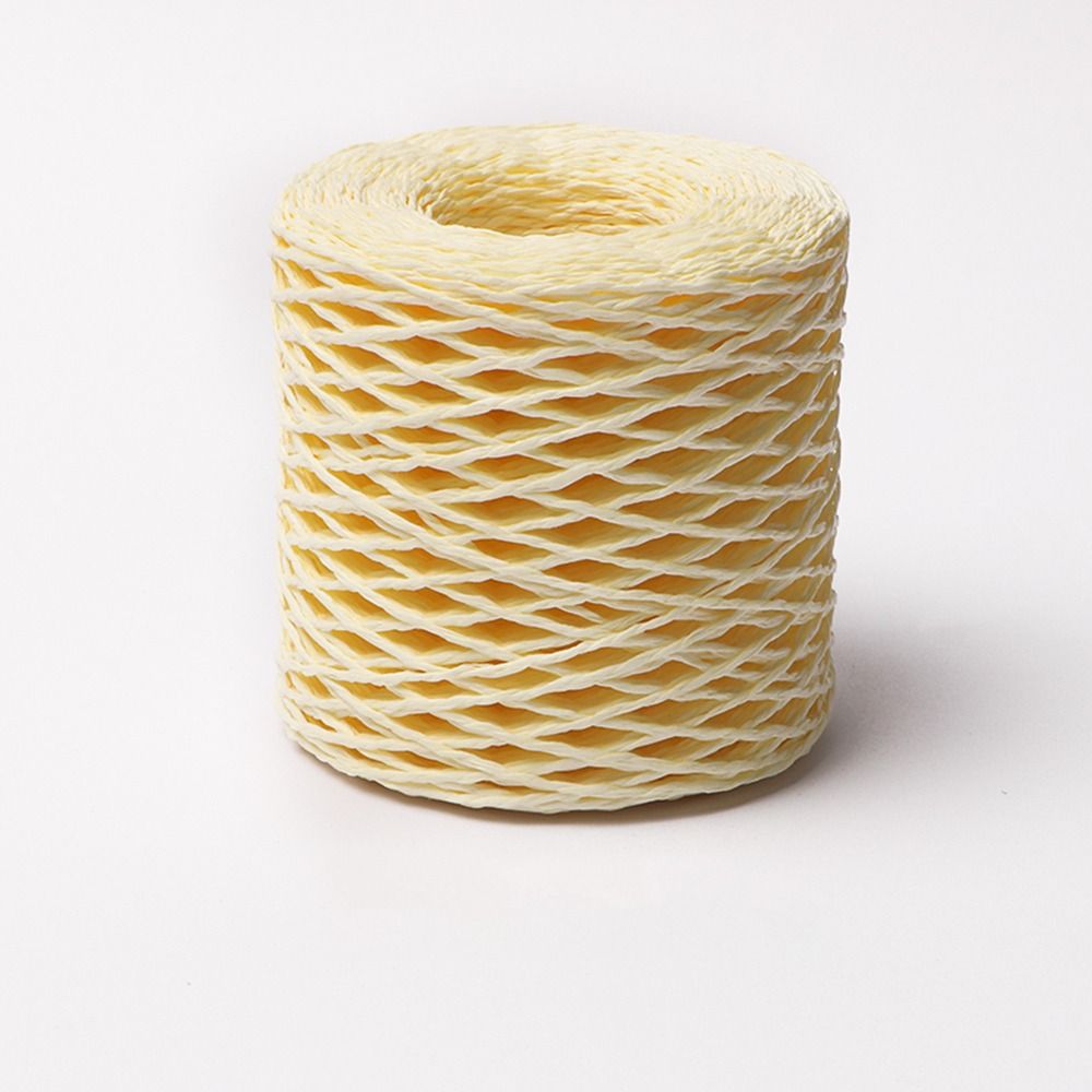 Flmtop 1 Roll Raffia Yarn Decorative Widely Applied Wrapping Gift Raffia  Straw Packaging Paper Yarn for DIY Red 