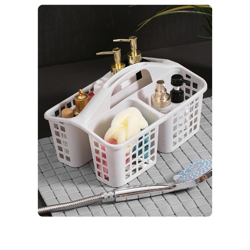 Plastic Portable Bath Basket With Handle, Shower Supplies Storage Basket,  Bathing Supplies Organizer Basket, Bathroom Organization And Storage,  Bathroom Accessories - Temu