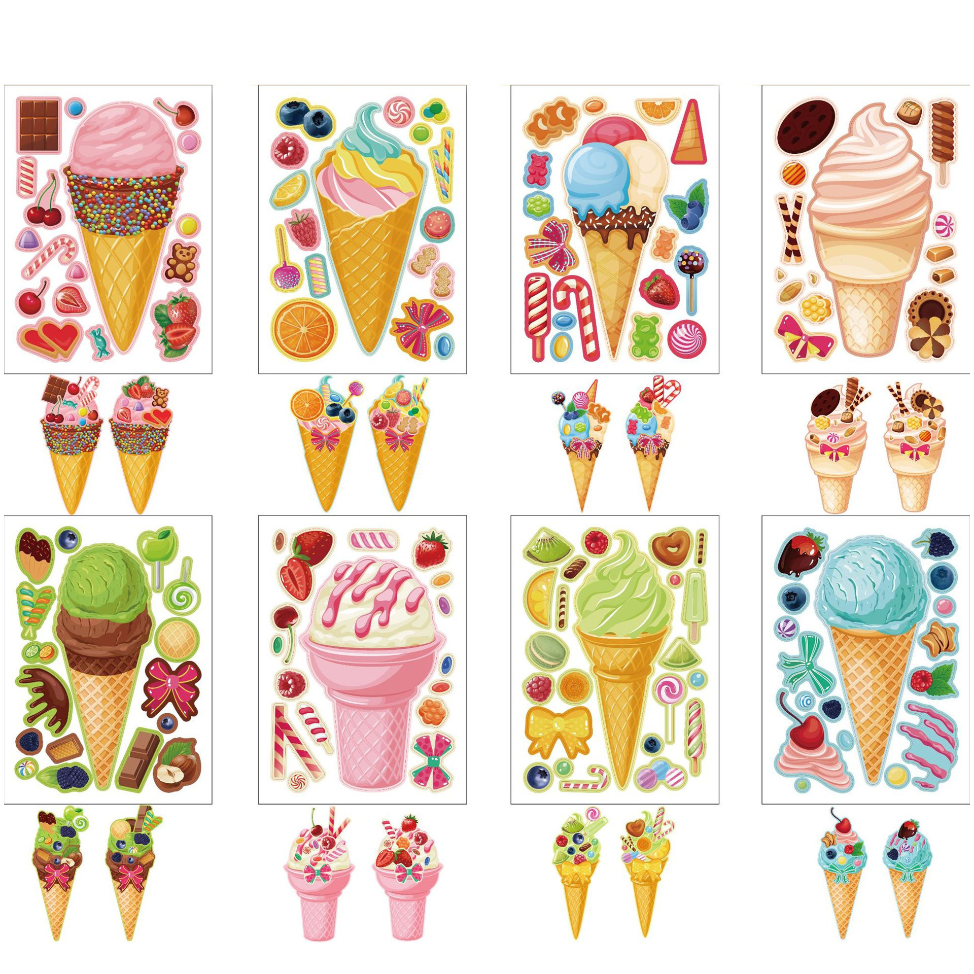 Cake Ice Cream Puzzle Stickers New Dessert Fun Diy Cupcake - Temu