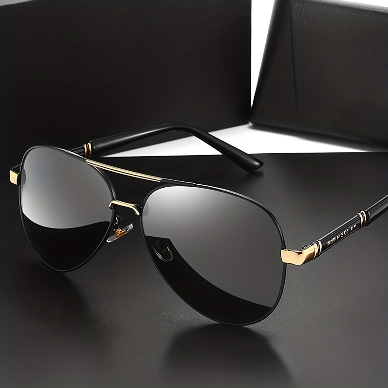 Simple Large Frame Polarized Travel Sunglasses Windproof Uv - Temu