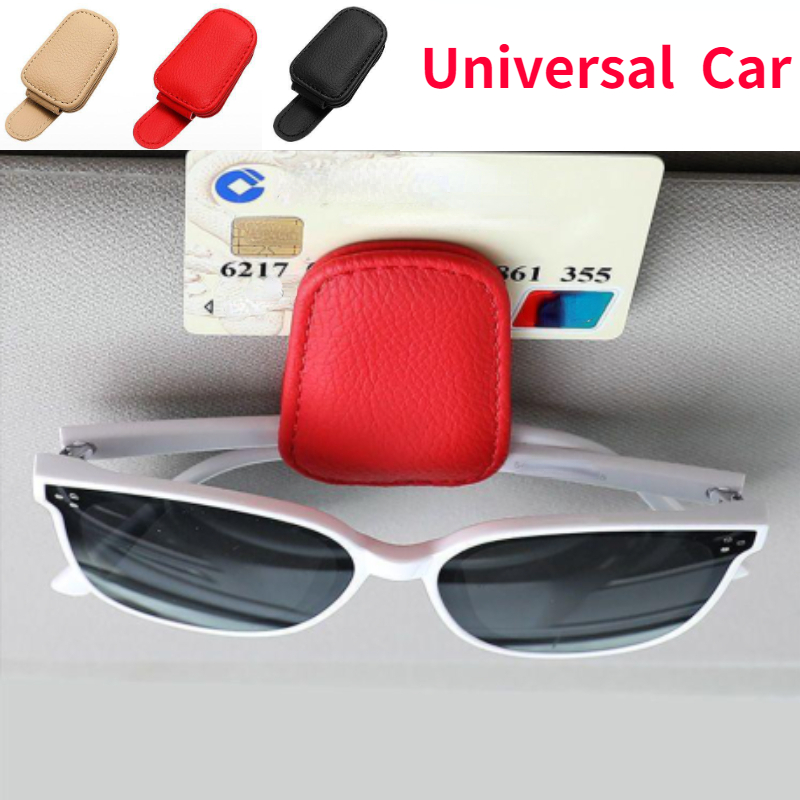 Supporto per occhiali da sole per visiera auto occhiali da sole clip  magnetico in pelle occhiali porta occhiali camion accessori interni auto  universale per donna uomo -nero