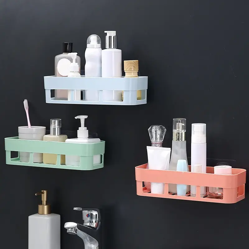 Bathroom Corner Shower Shelf Toilet Adhesive Shampoo - Temu