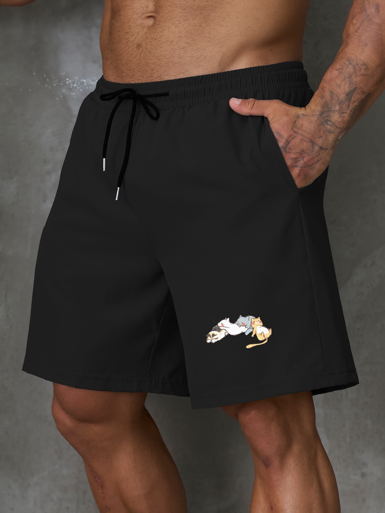 Shorts Deportivos Hombres Estampado Gatos Perros Shorts Moda - Temu