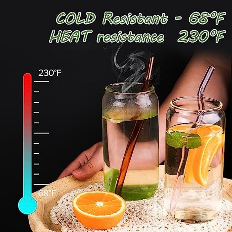 Glass Straws And Brush Heat Resistant Drinking Reusable - Temu