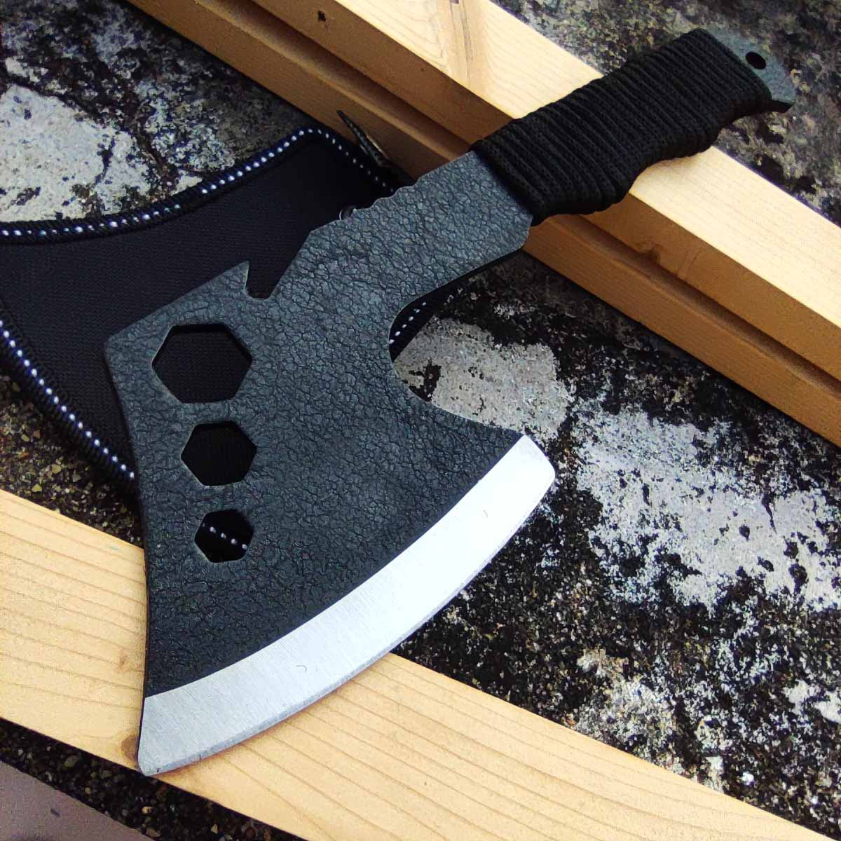 11 SURVIVAL TACTICAL TOMAHAWK THROWING AXE BATTLE Hatchet Hunting FULL  TANG