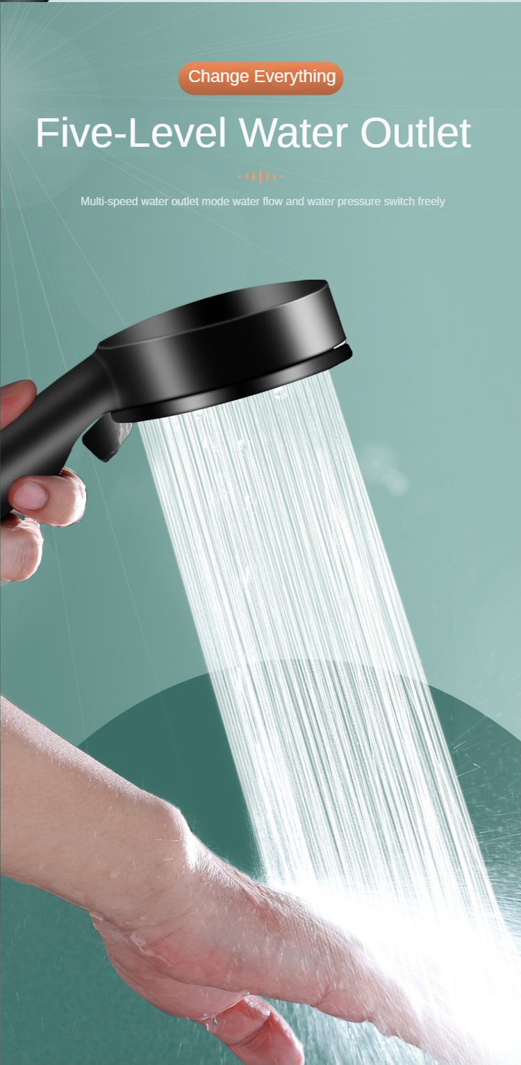 Acheter Pommeau de douche haute pression Turbo rempli pour douche 5 moules  boutons économie pomme de douche accessoires de salle de bain