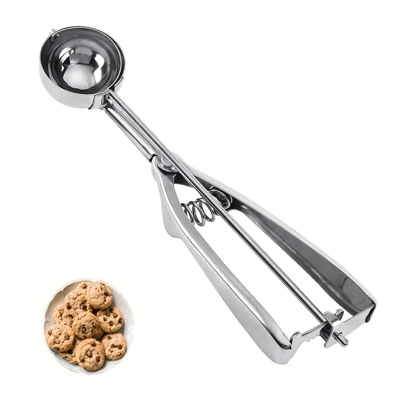 Ice Cream Scoop, Stainless Steel Ice Cream Scooper With Trigger Release,  Large/medium/small Scooper For Baking, Kitchen Supplies - Temu