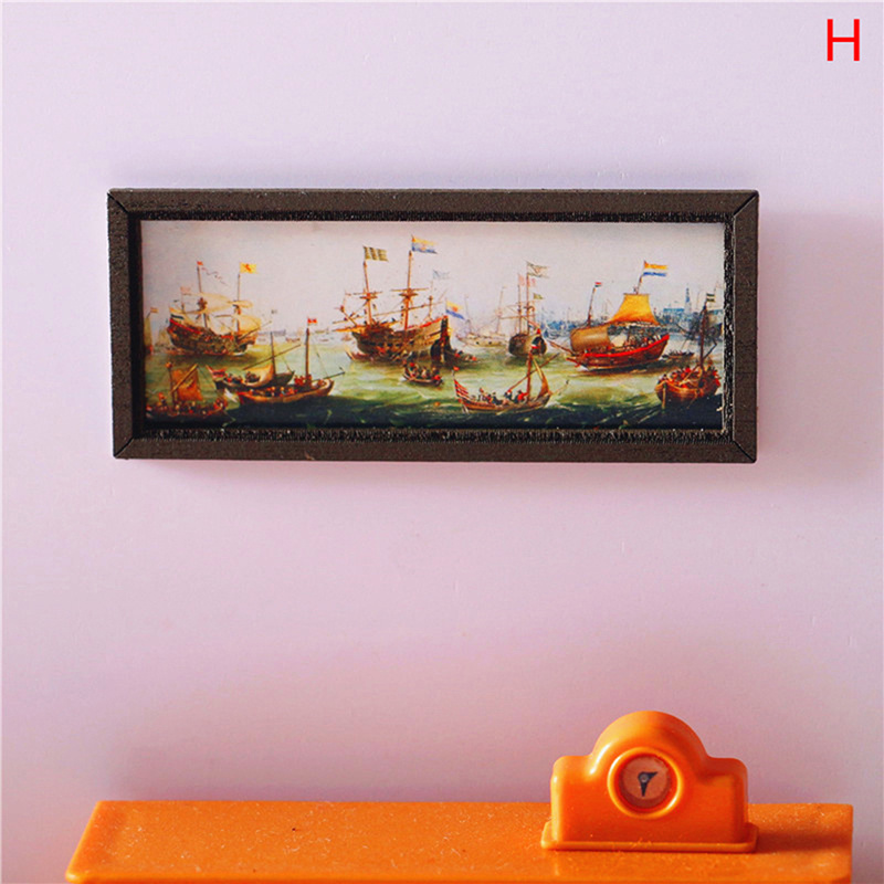 1:12 Mini Dollhouse Decoration Accessories - Famous Painting Picture Frame  Miniature Simulation Oil Painting Toy Ornaments